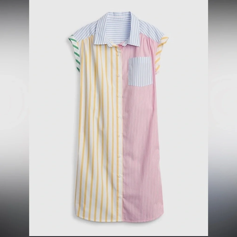 Gap Kids M EUC Mixed Striped Shirt Dress